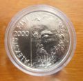 Juhlaraha 100 mk Aleksis Kivi vuodelta 2000 / Silver coin 100 mk Aleksis Kivi from 2000 - Nro 5239